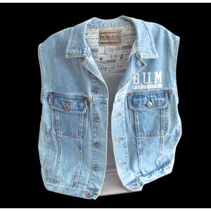 Vintage B.U.M Equipment Denim Vest Mens Size M